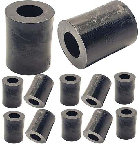 Image of 12pcs x M4 x 20mm Black Nylon Spacers and Standoff Washers for M3, M4, M5, M6, M8 Screws, Lengths 3mm to 30mm (Pack of 12)