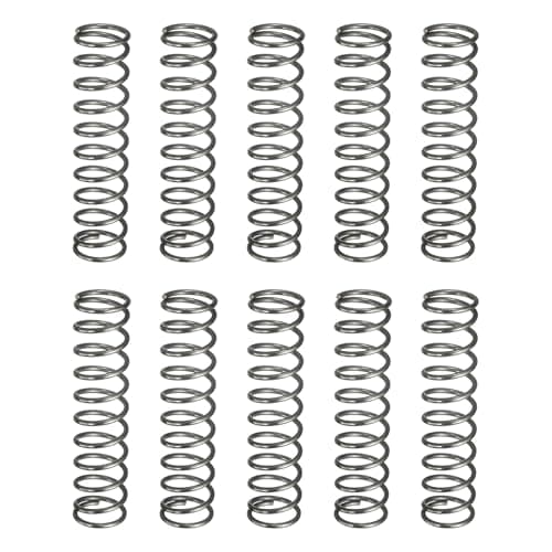 Image of sourcing map 20Pcs Compression Spring, 12mm OD, 1.2mm Wire Size, 50mm Free Length, Spring Steel Construction Extended Mechanical Compression Springs for Shop and Home Repairs, Silver Tone