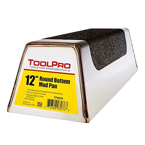 Image of TOOLPRO Stainless Steel Mud Pan (Stainless Steel - No-Slip Grip, 12 in.)