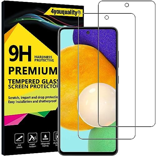 Image of 4youquality Screen Protector for Samsung Galaxy A53 5G, Galaxy A52 5G/4G & Galaxy A52s 5G, Tempered Glass Film, 2-Pack, [LifetimeSupport][Impact-Resistant][Anti-Scratch]