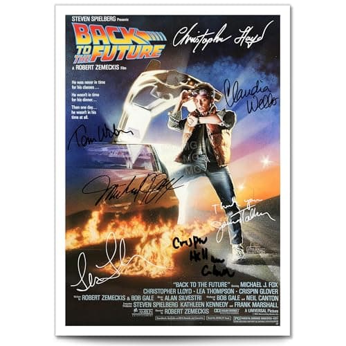 Image of Back To The Future Part 1, 2 & 3 All Movie Film Posters Cast Signed A4 Poster Photo Print Framed Autograph Gift Michael J. Fox, Christopher Lloyd, Mary Steenburgen (Part 1 A3 Poster Only)