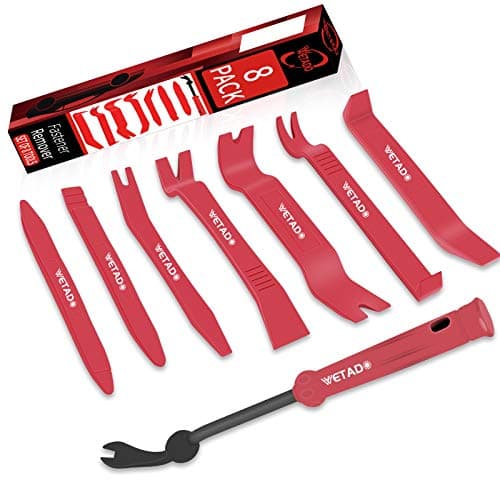 Image of Wetado Trim Removal Tool, Car Upholstery Repair Kit, Car Door Audio Panel Trim Removal Set, Fastener Terminal Remover Tool Set Clips Pry Kit Auto Clip Pliers (8PCS Red)