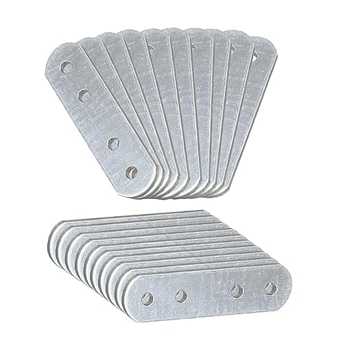 Image of OMIDEAS 20 x Connecting Plates (60 x 16 x 1.5) Straight Repair Joining Fixing Mending Flat Bracket Brace Shelf Support Metal Galvanised Connector