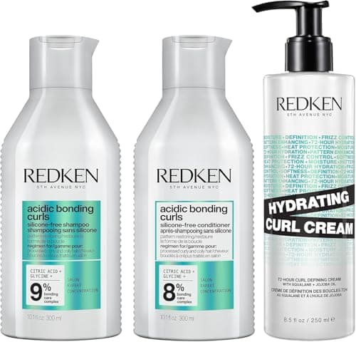 Image of Redken PACK Acidic Bonding Curls Shampoo 300ml, Conditioner 300ml & Hydrating Curl Cream 250ml
