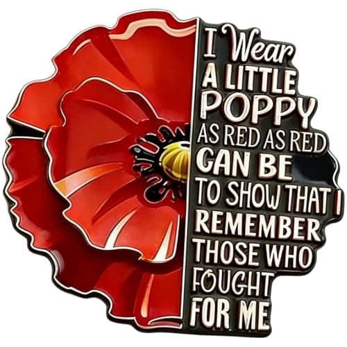 Image of Unisex Red Friday Exquisite Brooch, Memorial Day Poppy Brooch Pin, Patriotic Red Flower Lapel Pin for Veterans, Military Support Pin Jewelry Gift for Men Women (1PC)