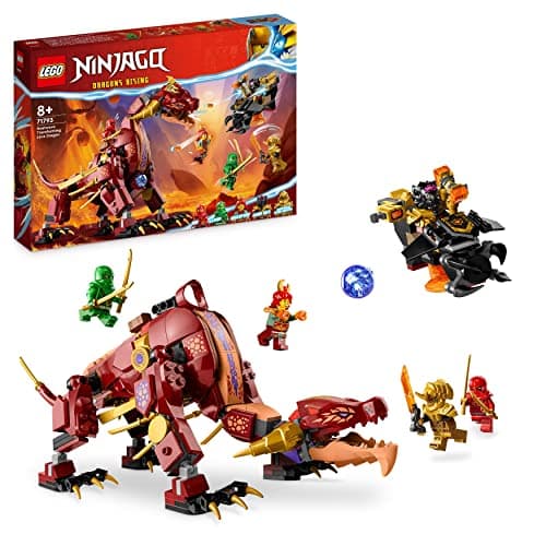 Image of LEGO Ninjago 71793 Fire Heatwave Dragon, Toy Blocks, Present, Ninja, Carrot, Boys, 8 Years Old and Up