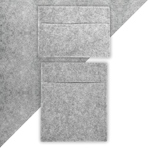 Image of Camper Van Lining & 2 Storage Pouches Silver Grey Carpet 4 Way Stretch 2m Wide 11m2 Coverage Car Motorhome Vehicle Interior Campervan Conversion 2 Size Tool Paperwork Document Pocket Organiser Holder