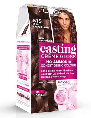 Image of L'Oréal Paris Casting Crème Gloss, Semi-Permanent Hair Dye, Radiant & Natural Colour, No-ammonia, Semi-Permanent Hair Colour Lasts 32 Washes, Shade: 515 Iced Chocolate