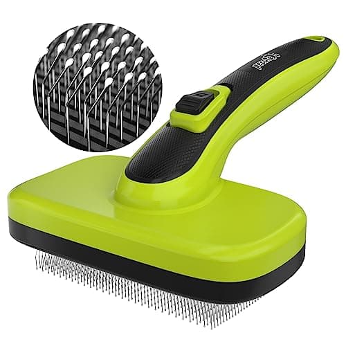 Image of pecute Slicker Dog Brushes,Self Cleaning Pet Grooming Brush- Removes 90% of Dead Undercoat and Loose Hairs,Suitable for Medium and Long Haired Dogs Cats(Large, Upgraded Button)