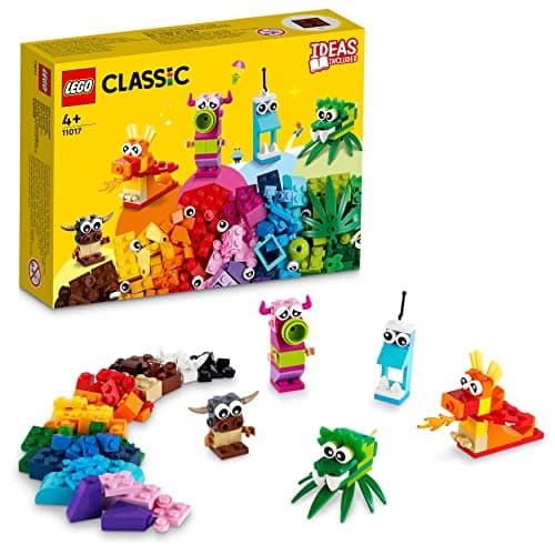 Image of LEGO Classic Creative Monsters, Construction Playset with 5 Mini Build Monster Toys, Bricks Box Building Set, Gifts for Kids 4 Plus Years Old 11017
