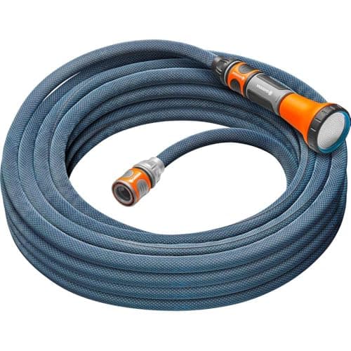 Image of Gardena Liano Xtreme 1/2 inch, 15m set: Extremely robust textile garden hose, for indoor water taps, with PVC inner tube, lightweight, weather-resistant (18465-20)
