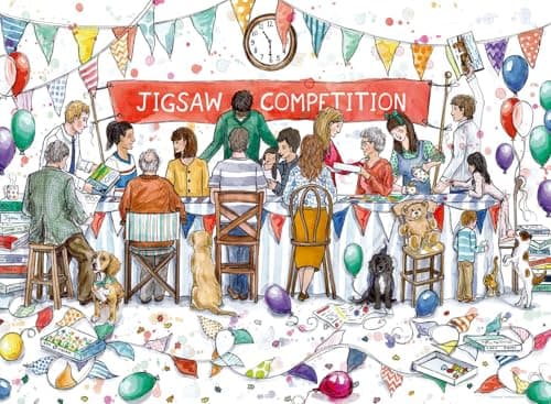 Image of Ravensburger Jigsaw Puzzle Competition 500 Piece Puzzle by Artist Eleanor Tomlinson – Colourful Family Scene, Adults & Kids Age 10 Cardboard Jigsaw