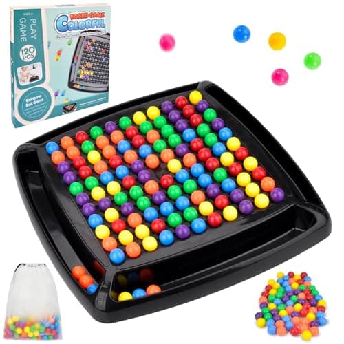 Image of Intellectual Chessboard - Dual Duel, Intellectual Games for Kids and Adults, 120Pcs Rainbow Ball Elimination Game, Tabletop Puzzle Chess Strategy Family Game Party Game, Gifts for Birthday Christmas