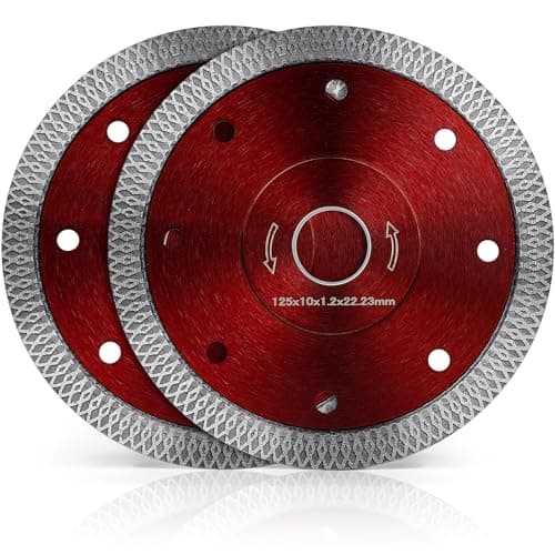 Image of flintronic 125mm Diamond Cutting Discs for Angle Grinder, 2PCS Super Thin Diamond Saw Blade, Clean Cut on Porcelain, Tiles, Granite, Marble, Stones, Bricks & Ceramics, Wet Cutting, 4.9"