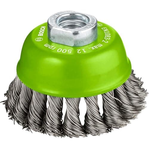Image of Bosch 1x PRO Stainless Steel Longlife Cup Brush, Knotted Wire for Small Angle Grinder and M14 Thread (for Non-ferrous metals, Steel, Ø 75 mm, Professional Accessory Small Angle Grinder)