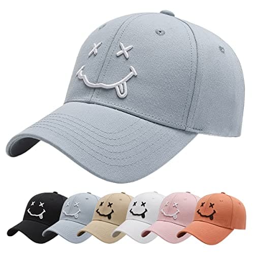 Image of Baynetin Baseball Cap Mens Quirky Bizarre Embroidery Hats Unisex, Hip Hop Trucker Caps Adjustable Breathable Summer Sun Hat Sports Cap for Outdoor (Blue)