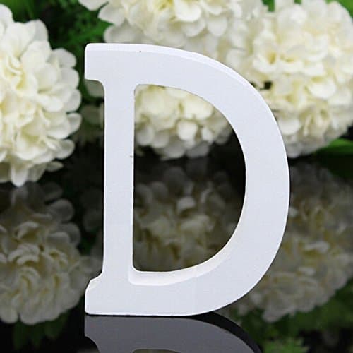 Image of Freeas Decorative Wood Letters, 26 Letters Wooden Alphabet Wall Letter for Children Baby Name Girls Bedroom Wedding Brithday Party Home Decor-Letters,Hight: 8cm/3" (Letter D)