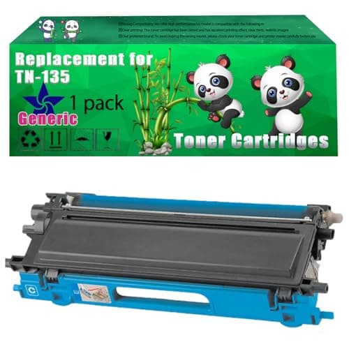 Image of Replacement TN-135 Toner Cartridges Compatible for Brother DCP-9042CDN DCP-9045CDN HL-4040CDN HL-4050CDN HL-4070CDW Printers, Up to 5000 Pages, Vivid Colors, Contains Chip (1 Pack Cyan)