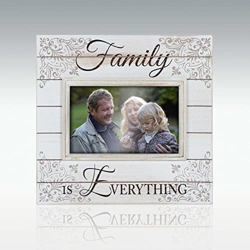 Image of Malden International Designs Sun Washed Words Family Distressed Cream Picture Frame, 4x6, Cream