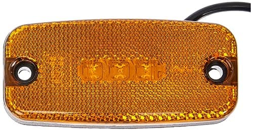 Image of HELLA VALUEFIT 2PS 357 008-011 Side Marker Light - LED - 24/12V - Screw Connection/mounting - Lens Colour: Yellow - Cable: 500mm - Plug: open cable ends - Lateral Mounting - Quantity: 1