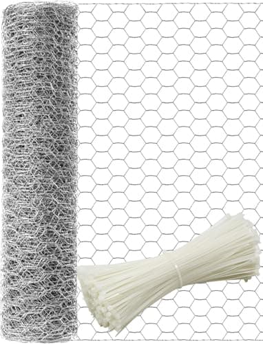 Image of TOYPOPOR Chicken Wire 40cm x 10m, Outdoor Anti-Rust Hexagonal Galvanized Chicken Wire Fencing, Protects Gardening Plants, Vegetables, Flowers, Fruits From Dogs, Rabbits, Squirrels