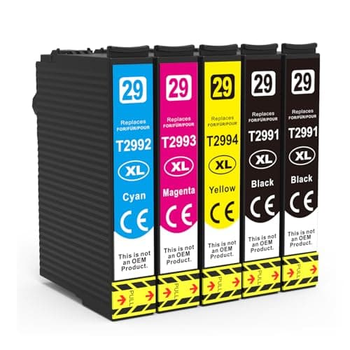 Image of 5 Pack 29XL Ink Cartridges Compatible for Epson 29 XL for Expression Home XP-352 XP-342 XP-335 XP-445 XP-442 XP-455 XP-235 XP-452 Printer
