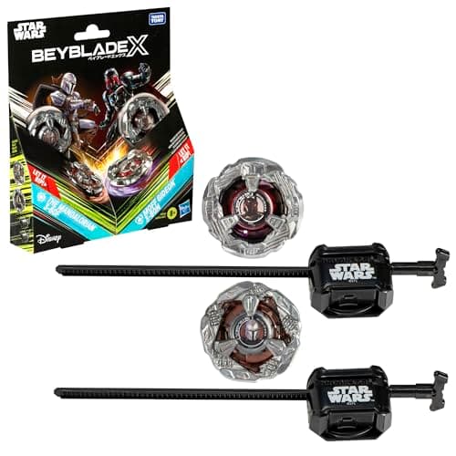 Image of Beyblade X and Star Wars Collab The Mandalorian 3-60F vs. Moff Gideon 3-80N Multipack Set