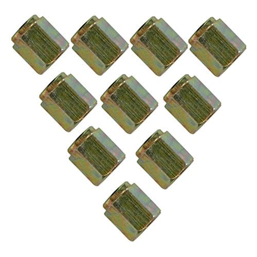 Image of 10 pkt 10mm x 1mm Metric Short FEMALE Brake Pipe Nuts for 3/16" brake pipe