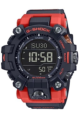 Image of Casio GW-9500-1A4JF [G-Shock Master of G Series MUDMAN Triple Sensor Model] Watch Japan Import July 2023 Model, black & orange, Modern