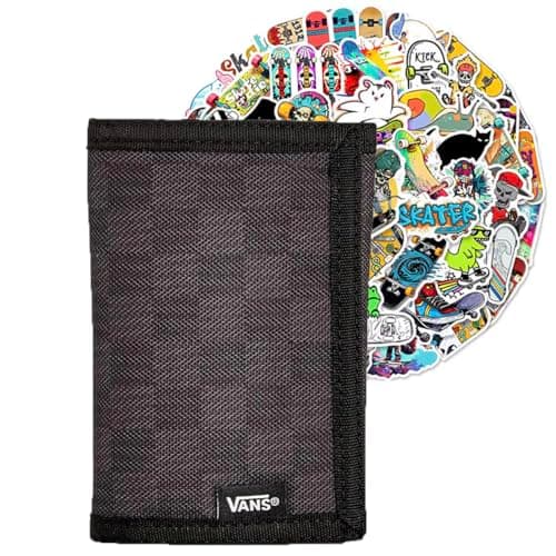 Image of VANS Mens Tri-Fold Wallet with Coin Holder and Card Holder 2025, Black, Taglia Unica, TRI-FOLD