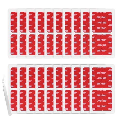 Image of 3M Double Sided Adhesive Pads Heavy Duty 50MM x 50MM 0.6MM Thick 40 PCS Black 5925 Square Sticky Mounting Foam Tape Strong Adhesive for Car Décor Home Office Logos