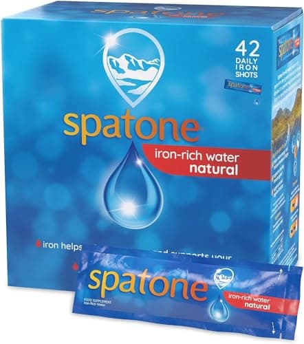 Image of Spatone 100% Natural Iron Supplement (42 Sachets), Daily Convenient Liquid Iron Sachets, Nothing Artificial, Better Absorption than Tablets, Less Side Effects, Original Flavour
