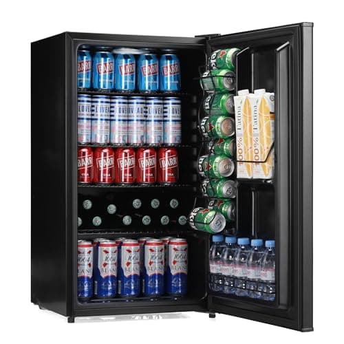 Image of Subcold Cave90 LED Undercounter Solid Door Drinks Fridge | Versatile Wine and Beer Freestanding Refrigerator with Reversible Door and Can Dispenser for Home, Office or Man cave | 89 Cans
