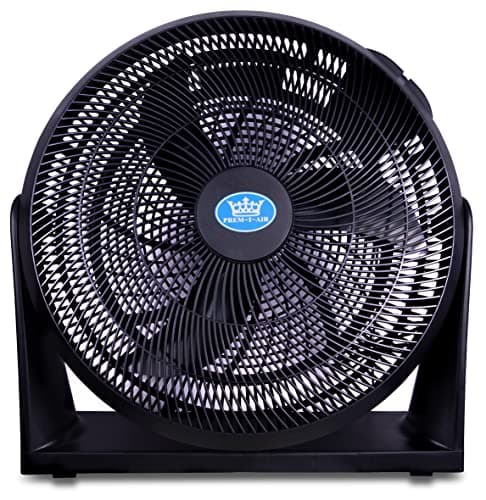Image of Prem-i-air Black 16" Inch (40 cm) Powerful Cooling Cold Air High Velocity Floor or Wall Mountable Air Circulator Fan with 3 Airflow Speed Settings, Quiet Operation For Use in Homes and Offices.