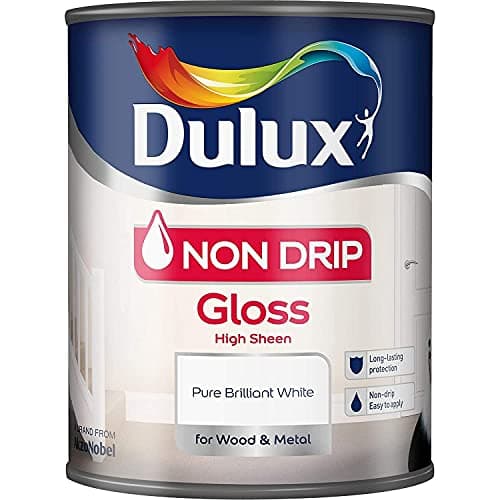 Image of Dulux Non Drip Gloss High Sheen Paint For Wood And Metal, Pure Brilliant White, 1.25 L