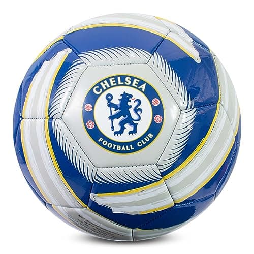 Image of Hy-Pro Officially Licensed Chelsea F.C. Cyclone Football – Chelsea Football Size 5, Training Match Ball for Garden and Outdoors – Collectible Fan Gift for Collecting, Training and Play