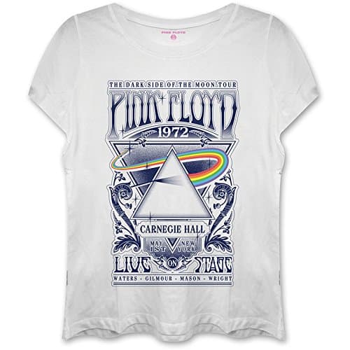 Image of Pink Floyd Women's Carnegie Hall Fitted T-Shirt, White, 12 (Manufacturer Size:Large)
