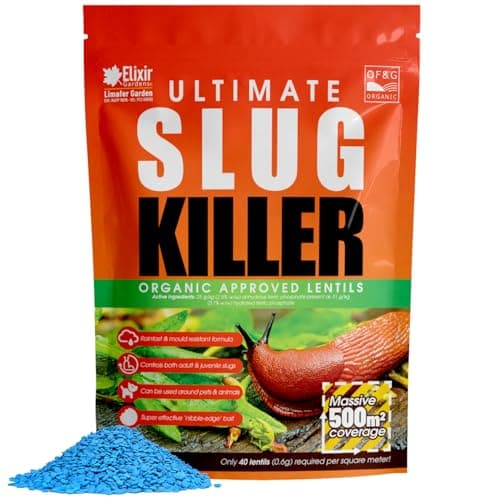 Image of Elixir Gardens Ultimate Slug & Snail Killer Pellets (Reasealable Pouch) | OF & G Organic Approved Ferric Phosphate Garden Lentils with Massive 500 sq.m Coverage