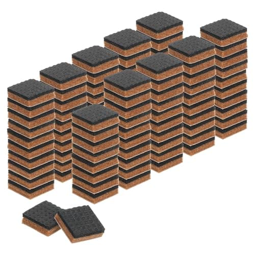 Image of sourcing map 100 Pcs Felt & EVA Furniture Pads, 5/8" (15mm) Square Furniture Feet Wood Floor Protectors Self Adhesive for Protecting Hardwood Floors, Table Legs and Chair Legs, Brown+Black