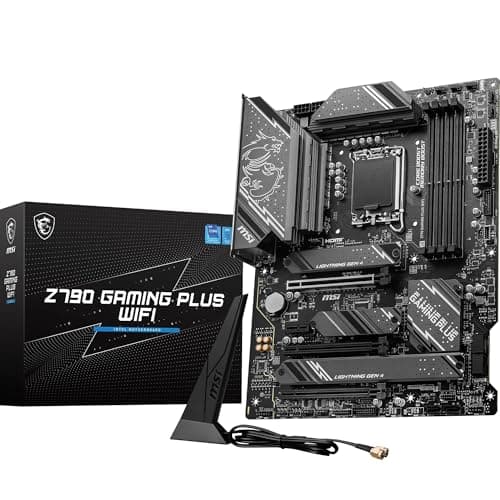 Image of MSI Z790 Gaming Plus WiFi Motherboard, ATX - Supports 12th, 13th and 14th Gen Intel Core Processors, LGA 1700 - DDR5 Memory Boost 7200+MHz/OC, 1 x PCIe 5.0 x16, 4 x M.2 Gen4, 2.5G LAN, Wi-Fi 6E