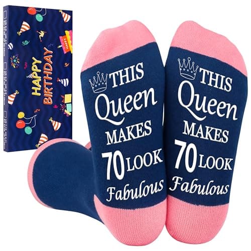 Image of Belloxis 70th Birthday Gifts for Women Mum Gifts for Birthday Cosy Socks Cotton Socks