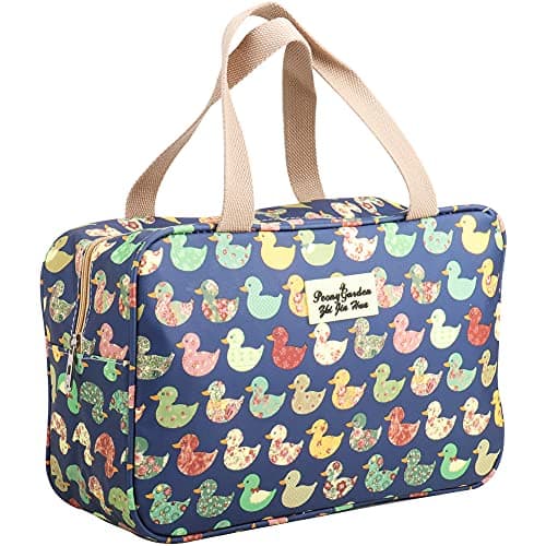 Image of HCFGS Full Size Toiletry Bag Hand-Held Large Cosmetic Bag Travel Makeup Bag Portable Large Wash Bag Waterproof Toiletry Kit Organizer for Women & Girl (Blue Duck)