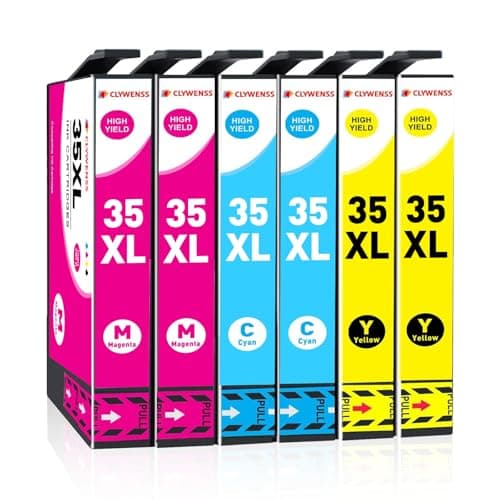 Image of Clywenss 35XL 35 XL Ink Cartridges Multipack Compatible with Epson WorkForce Pro WF-4720 WF-4725 WF-4730 WF-4740 WF4720 WF4725 WF4730 WF4740 WF-4720DWF WF-4725DWF WF-4730DTWF WF-4740DTWF (2C, 2M, 2Y)
