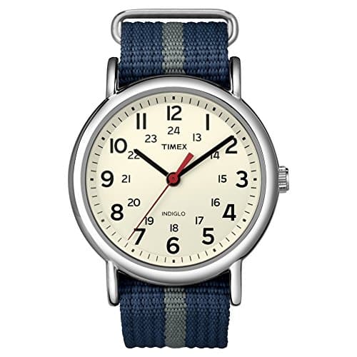 Image of Timex Unisex Watch T2N654PF with Cream Dial and Grey Nylon Strap