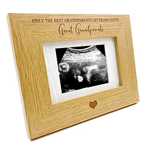 Image of Best grandparents get promoted to great grandparents Baby Scan Brown 4 x 6 Photo Frame