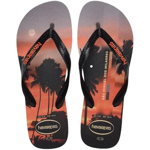 Image of Havaianas Top Surfer I Men FlipFlop Steel Grey/Black/Sunset Orange 8.5/9 UK