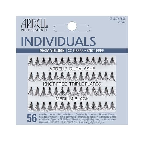 Image of ARDELL Triple Individuals Knot-Free Eye Lashes, Medium, Black