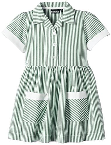 Image of Blue Max Banner Girls Kinsale Striped Short Sleeve Dress, Green, Size 8 (Manufacturer Size:8/9)