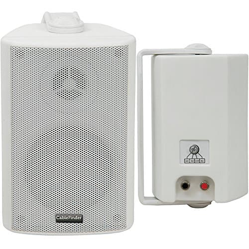 Image of QUALITY 6.5" 120W White Background HiFi Speaker *100V & 8ohm* Wall Mount Bookshelf - Loops