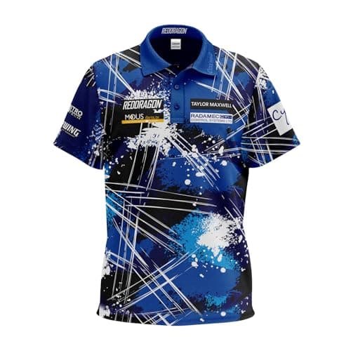 Image of RED DRAGON Luke Humphries World Champion Tour Polo Dart Shirt - XL Blue